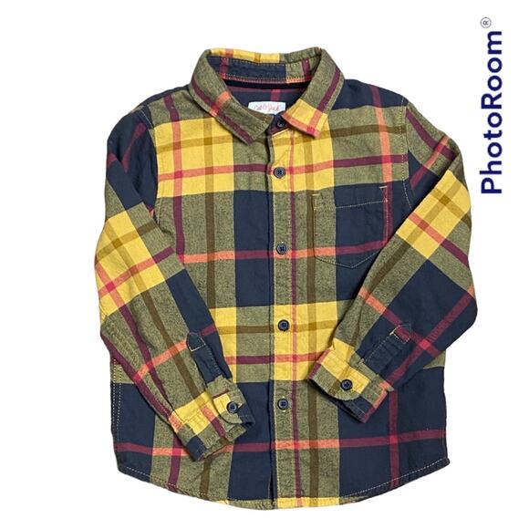 Cat & Jack Flannel Button Down Boys 5T - Picture 1 of 4